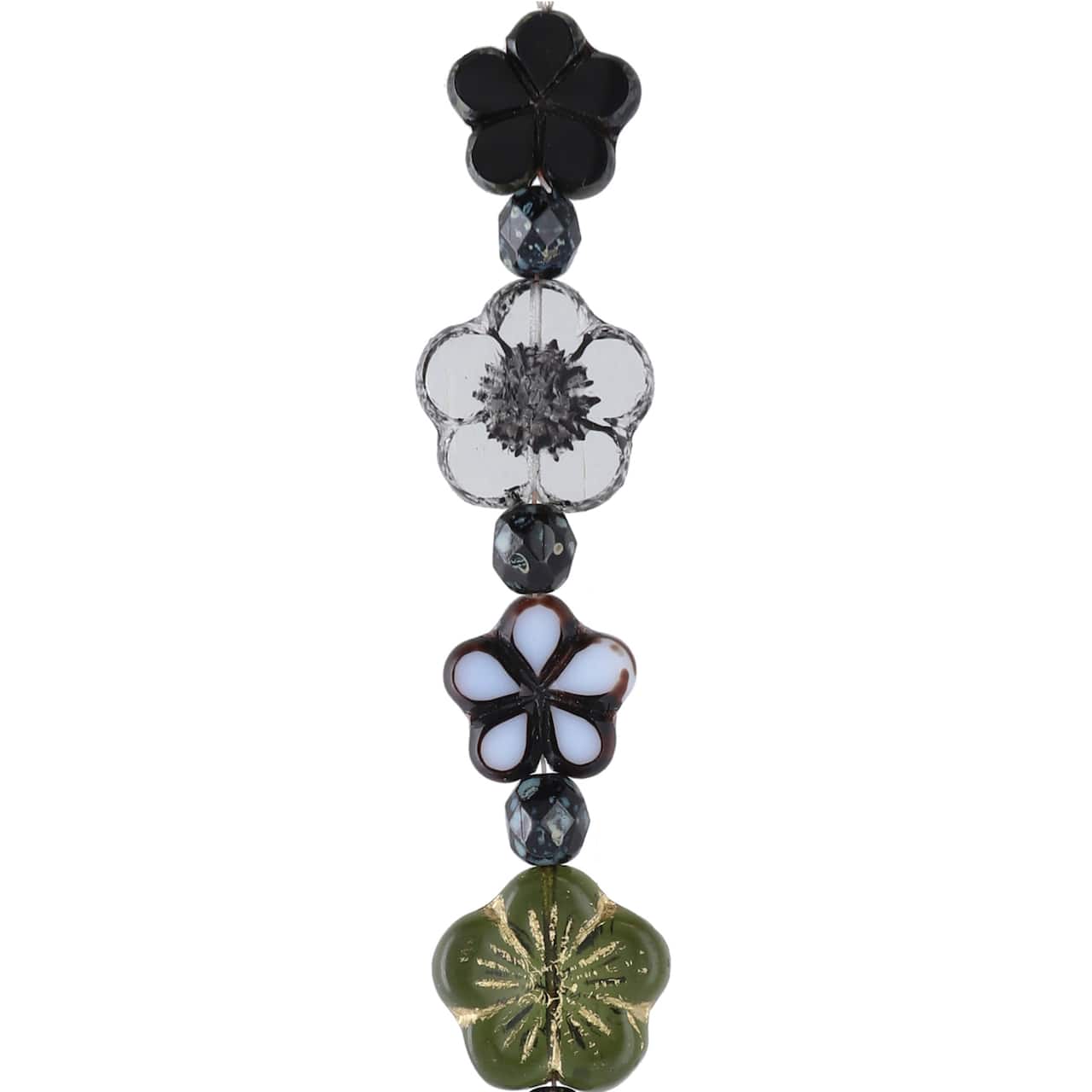 6 Pack: Black Tea Czech Glass Flower Bead Mix by Bead Landing™